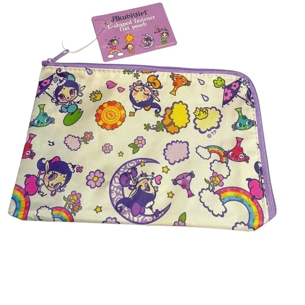 Girls make up bag pencil bag L-Shaped fastener Flat pouch, Akubigirl Design